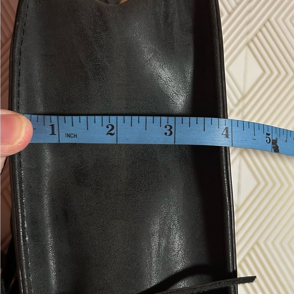 Franco Sarto Grey Vegan Leather Rex Saddle Crossbody Bag with Tinsel Fringe - Picture 10 of 10